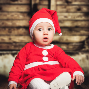 Weihnachtsbaby, Babyfoto zu Weihnachten